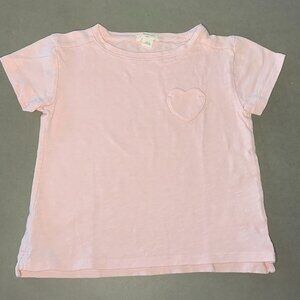 Crewcuts Pink Heart Pocket Tee Size 3 | Girls Short Sleeve Shirt